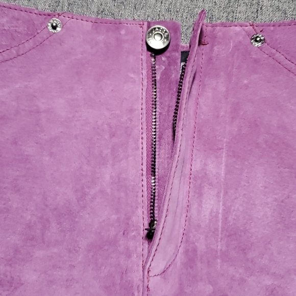 JACOB - PURPLE SUEDE SKIRT - Picture 6 of 8